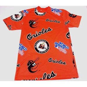 Stitches Baltimore Orioles T-shirt Mens S 1983 World Series Orange‎ Baseball MLB